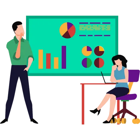 People in business conducting business analysis Illustration