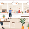 people in cafe illustrations free