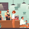 people in cafe illustration svg