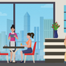 people in cafe illustration svg