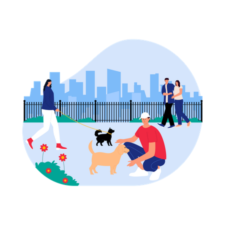 People in city  Illustration