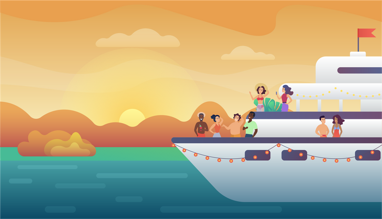 People in cruise  Illustration