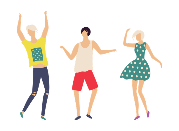 People in good mood dancing  Illustration