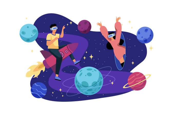 People in metaverse  일러스트레이션