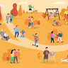 people in park illustration free download