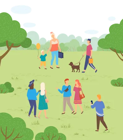 People in park Illustration