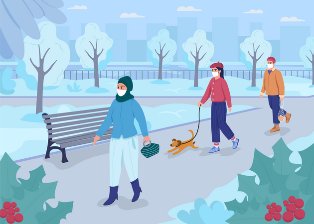 People in park  Illustration