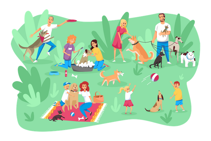 People in park  Illustration