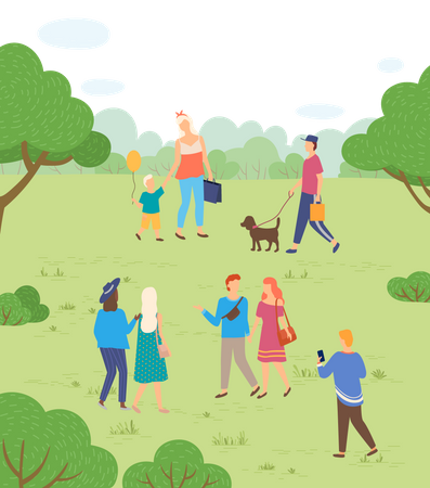 People in park  Illustration