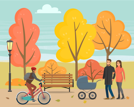 People in park  Illustration