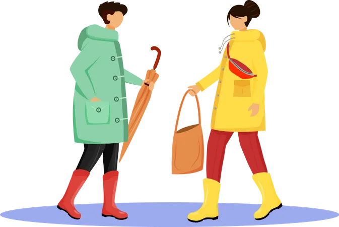People in raincoat Illustration