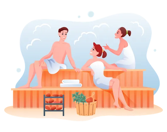 People in spa  Illustration