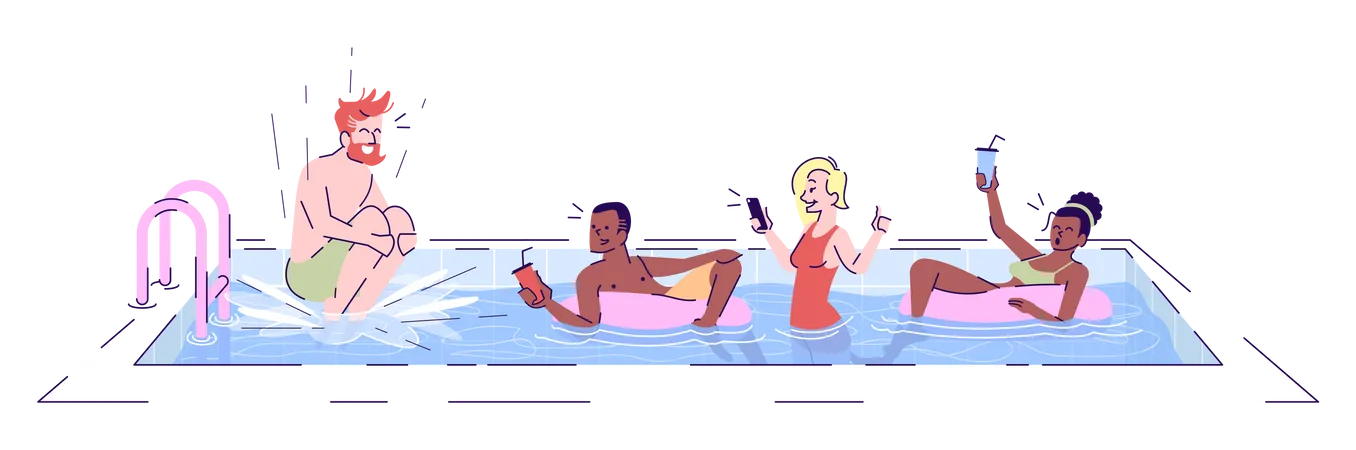 People in swimming pool  Illustration
