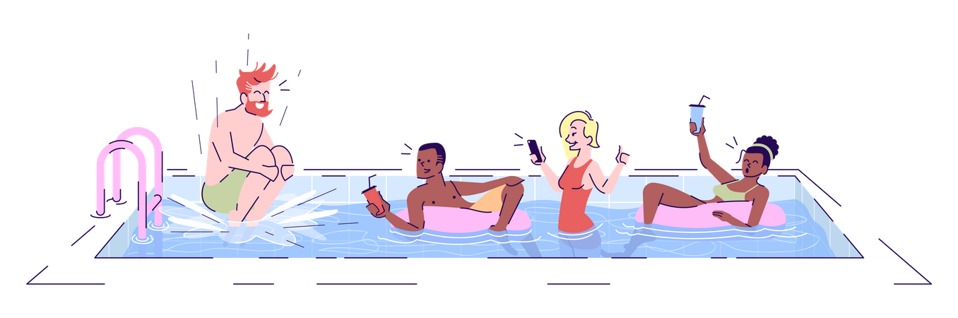 People in swimming pool  Illustration
