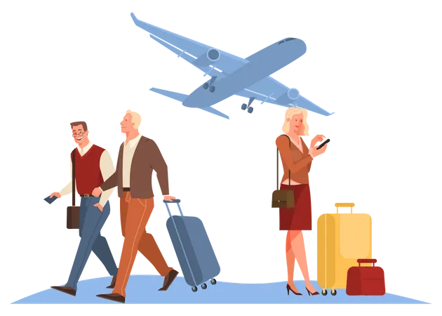 People in the airport  Illustration