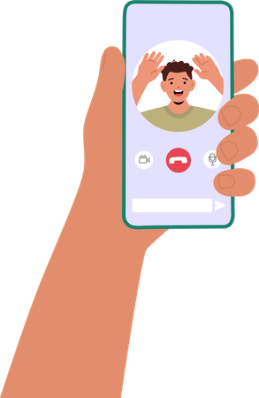 People interacting on video call  Illustration