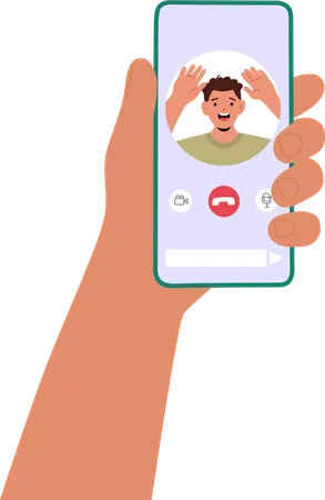 People interacting on video call  Illustration