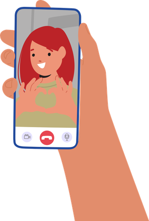 People interacting on video call  Illustration