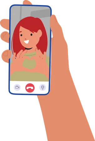 People interacting on video call  Illustration