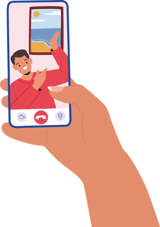 People interacting on video call  Illustration