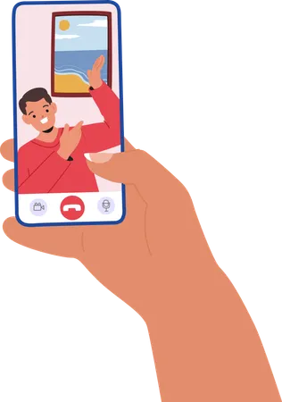 People interacting on video call  Illustration