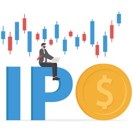IPO Initial Public Offering People Investing Strategy Concept Flat Vector Illustration Illustration