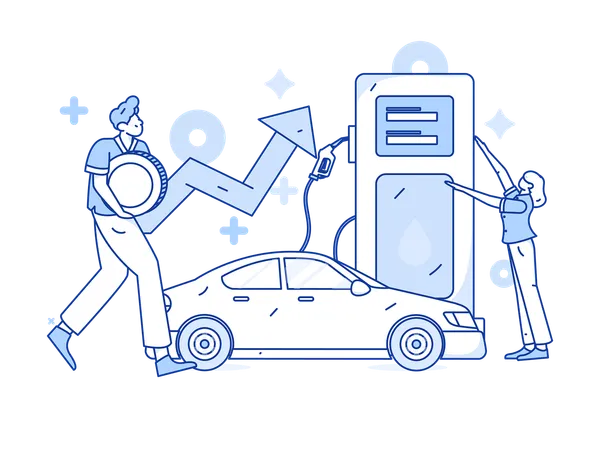 People investing in petrol pump business  Illustration