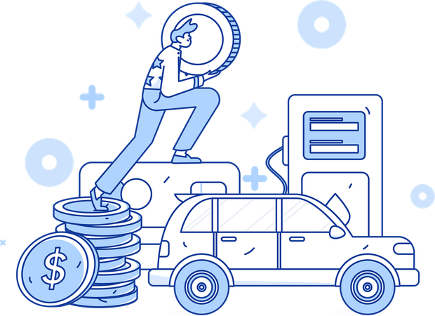 People investing in petrol pump business  Illustration