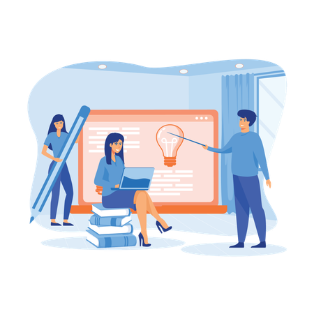 People invests in university education  Illustration
