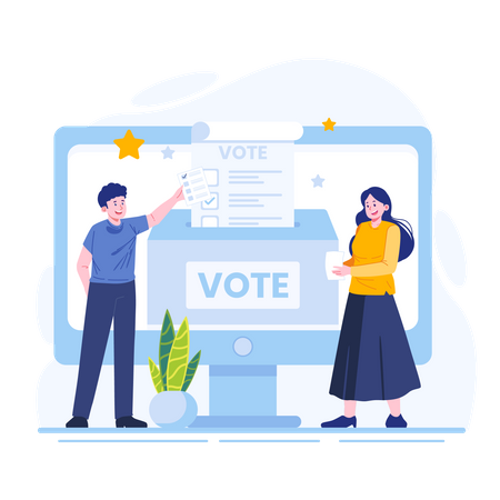 People invite public to vote in elections  Illustration