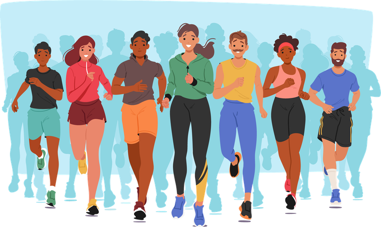 People Jogging  Illustration