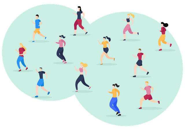 People Jogging  Illustration