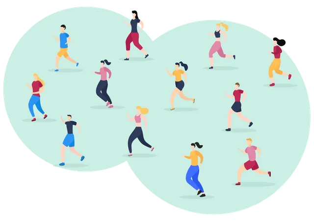 People Jogging  Illustration