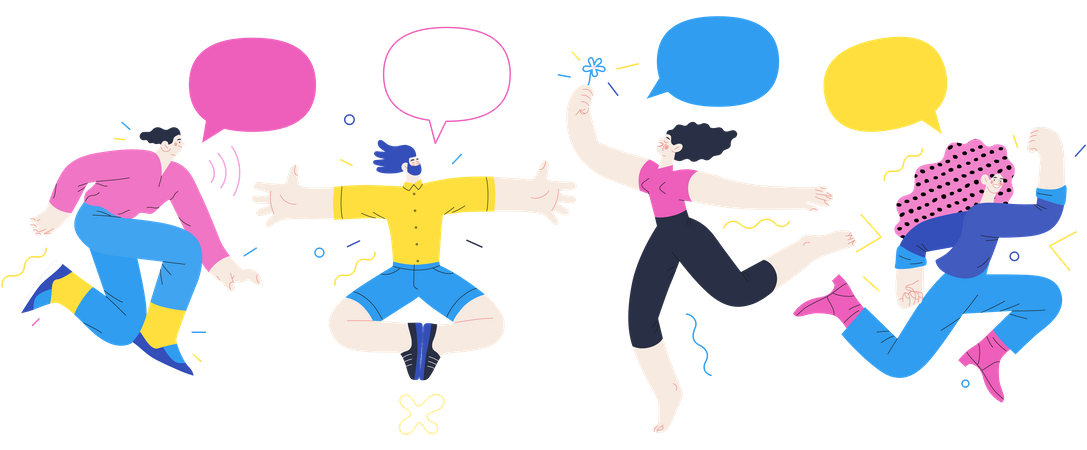 People Jumping  Illustration