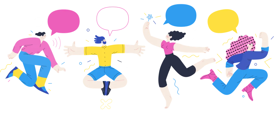 People Jumping  Illustration