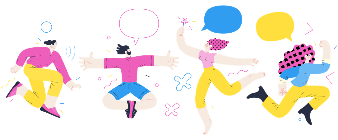 People Jumping  Illustration