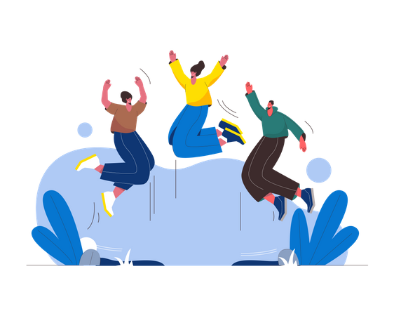 People jumping in air Illustration