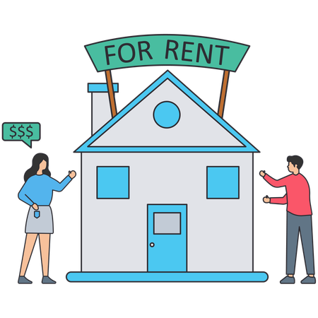 People keeping house for rent  Illustration