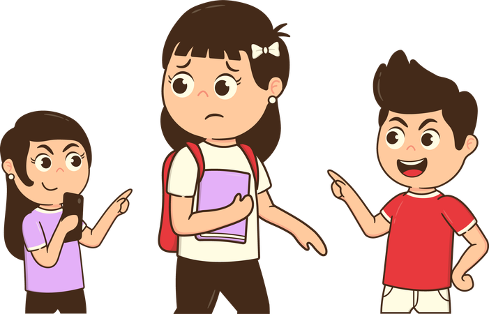 People laughs at girl's failure in exam  Illustration