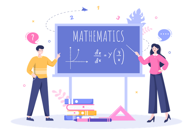 People learning maths  Illustration