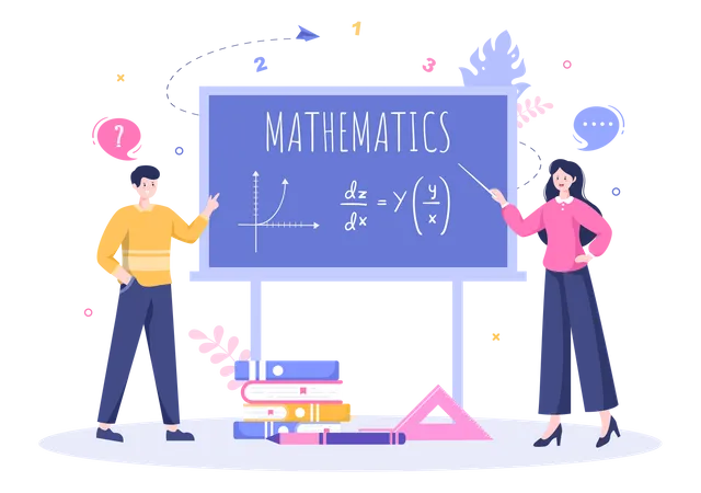 People learning maths  Illustration