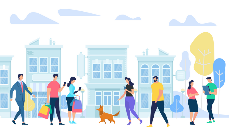 People Lifestyle in City  Illustration