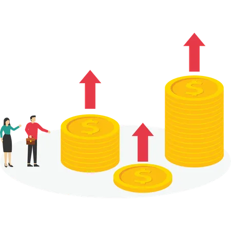 People looking at increasing inflation  Illustration