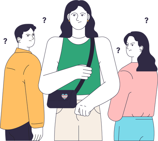 People looking at trans girl  イラスト