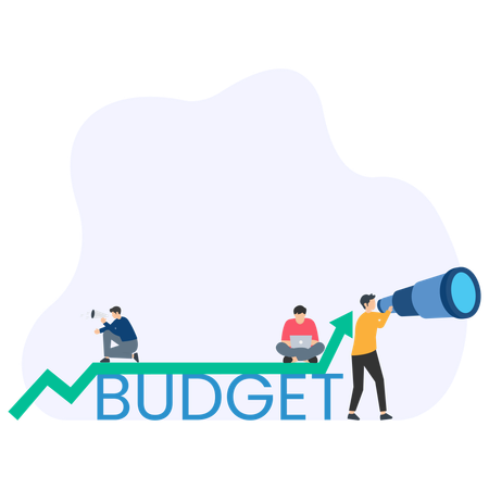 People Looking Budget Vision  Illustration