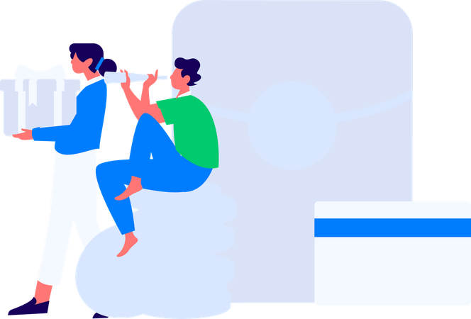 People looking for investment opportunity  Illustration