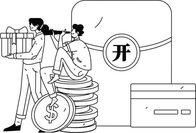 People looking for investment opportunity  Illustration
