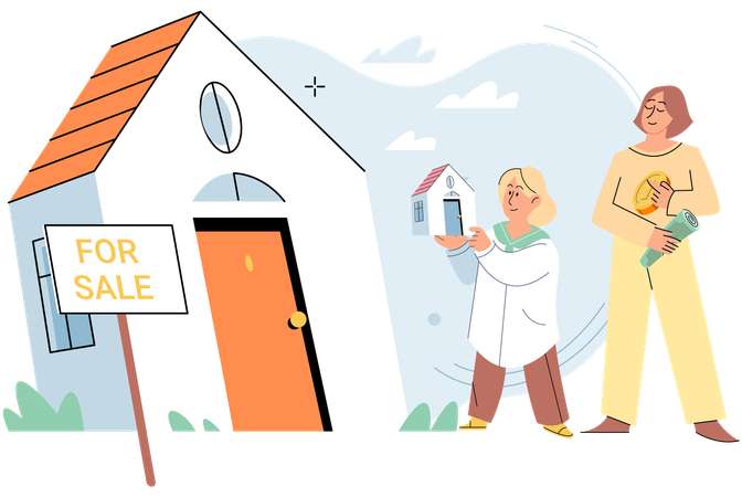 People looking for new house  Illustration