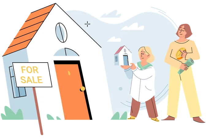 People looking for new house  Illustration