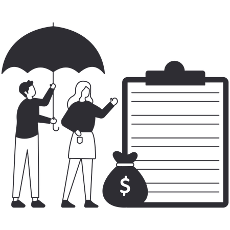 People looking of Family insurance Benefit  Illustration